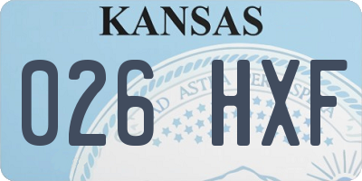 KS license plate 026HXF
