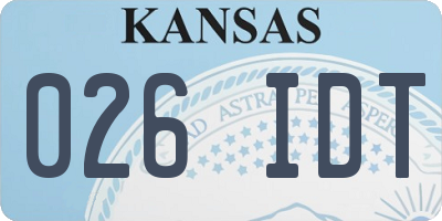 KS license plate 026IDT