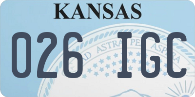 KS license plate 026IGC