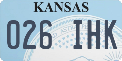 KS license plate 026IHK