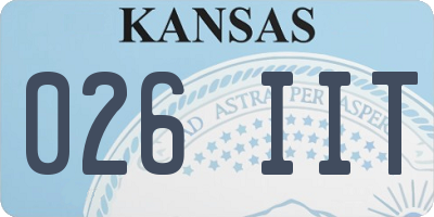 KS license plate 026IIT