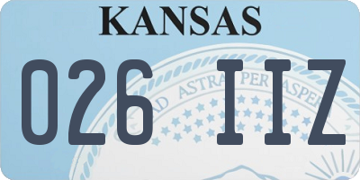 KS license plate 026IIZ