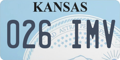 KS license plate 026IMV