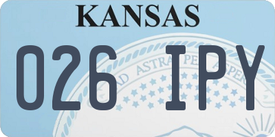 KS license plate 026IPY