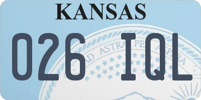KS license plate 026IQL