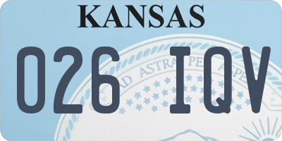 KS license plate 026IQV