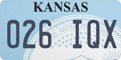 KS license plate 026IQX