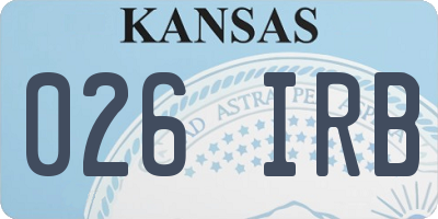 KS license plate 026IRB
