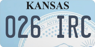 KS license plate 026IRC