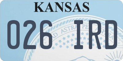KS license plate 026IRD