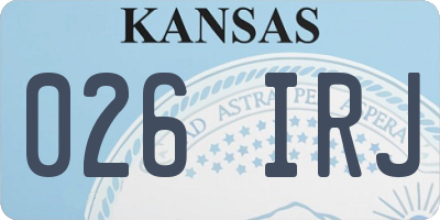 KS license plate 026IRJ