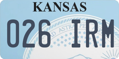 KS license plate 026IRM