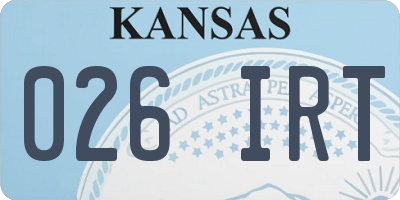 KS license plate 026IRT