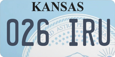 KS license plate 026IRU