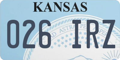 KS license plate 026IRZ