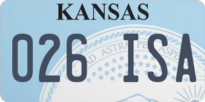 KS license plate 026ISA