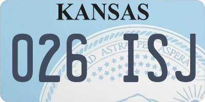 KS license plate 026ISJ