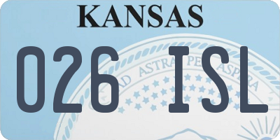 KS license plate 026ISL
