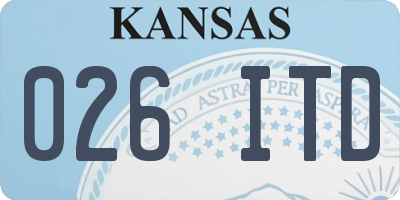 KS license plate 026ITD