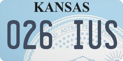 KS license plate 026IUS