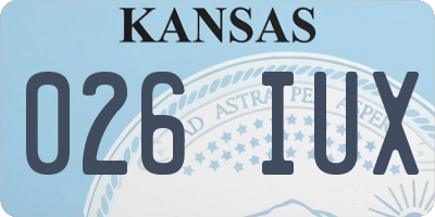 KS license plate 026IUX