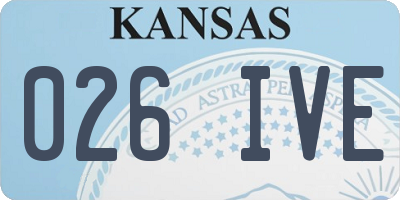 KS license plate 026IVE