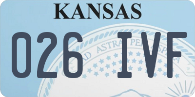 KS license plate 026IVF