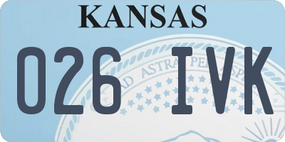 KS license plate 026IVK