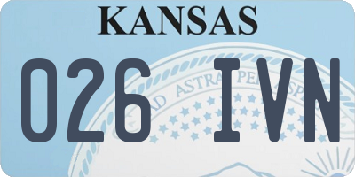 KS license plate 026IVN