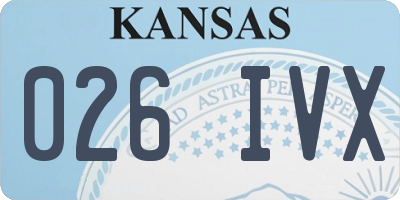 KS license plate 026IVX