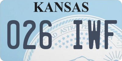 KS license plate 026IWF