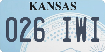 KS license plate 026IWI