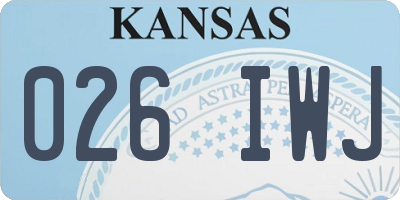 KS license plate 026IWJ