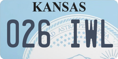 KS license plate 026IWL