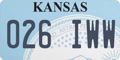 KS license plate 026IWW