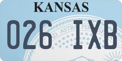KS license plate 026IXB