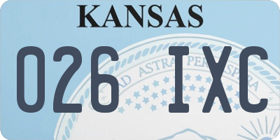 KS license plate 026IXC