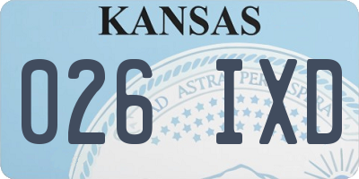 KS license plate 026IXD