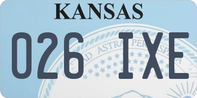 KS license plate 026IXE