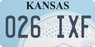 KS license plate 026IXF