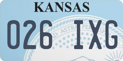 KS license plate 026IXG