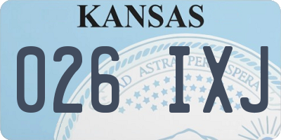 KS license plate 026IXJ