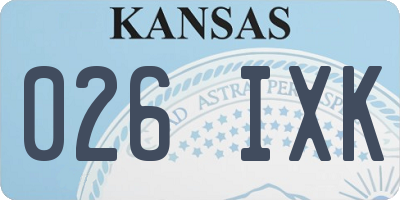 KS license plate 026IXK