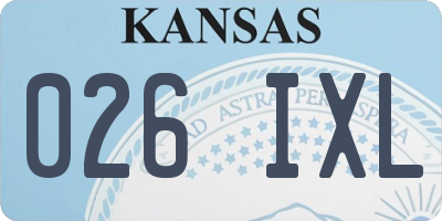 KS license plate 026IXL