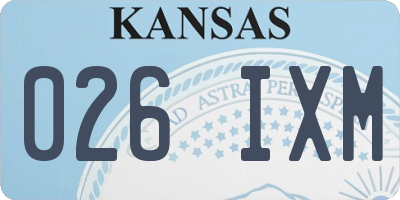 KS license plate 026IXM