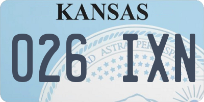 KS license plate 026IXN