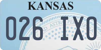 KS license plate 026IXO