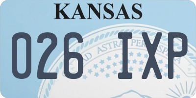 KS license plate 026IXP