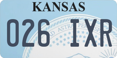 KS license plate 026IXR