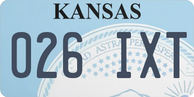 KS license plate 026IXT